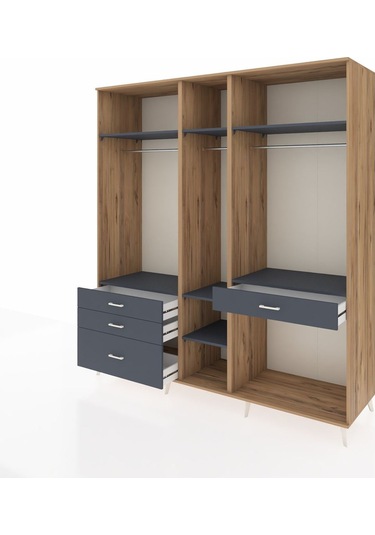 Kronos Dolap 7 Raflı 4 Çekmeceli 3 Askılı 220x59x243 Çam-antrasit/antrasit Antrasıt/antrasıt Kronos Dolap 7 Raflı 4 Çekmeceli 3 Askılı 220x59x243 Çam-antrasit/antrasit Antrasıt/antrasıt
