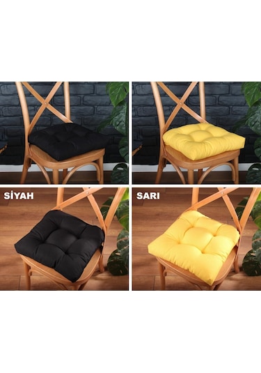 Altınpamuk Altınpamuk Sandalye Minderi Düğme Dikişi Detaylı 40X40Cm Bağcıklı