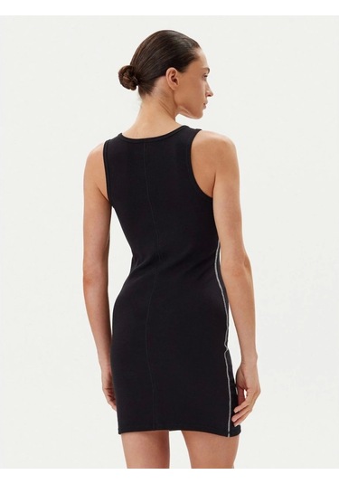 Calvin Klein Jeans Sl Cotton 1x1 Rıb Tank Dress Kadın Siyah Elbise Lv044c203g-ub1 Siyah