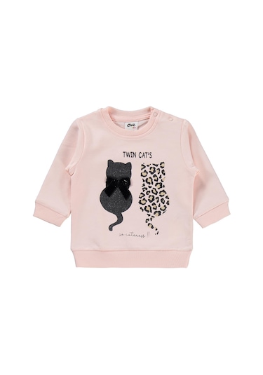 Civil Baby Leopar Kedi Baskılı 6-18 Ay Takım - Pembe