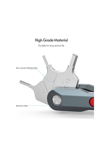Reedark 6 Fonksiyonlu Katlanabilir Tornavida Ve Altıgen Anahtar Takımı - Taşınabilir Çok Amaçlı Alet Seti