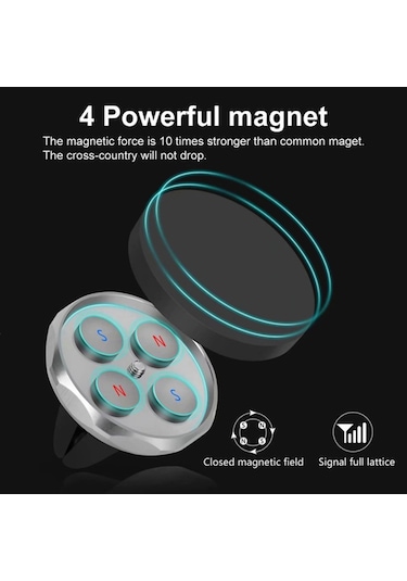 Cep Telefonu Tutucu Standı Araba Hava Firar Klip Montaj Manyetik Emme Braketi