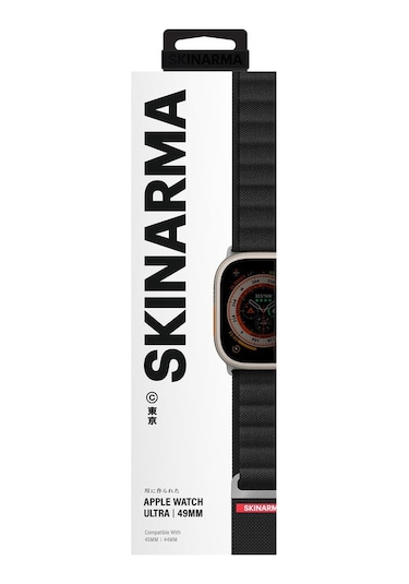 Watch Ultra 49mm Kordon Skinarma Kobu Hasır Strap Kayış Siyah
