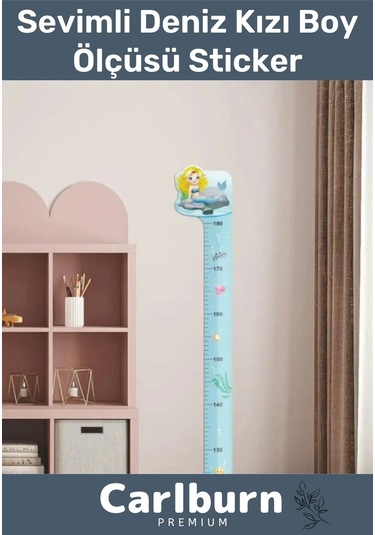 Özel Üretim İz Bırakmayan Çift Taraflı Bantlı Silinebilir Ev Sevimli Deniz Kızı Boy Ölçüsü Sticker