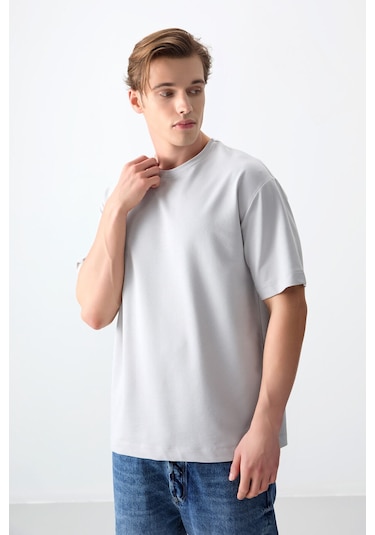 Basic Oversize O Yaka 3lü Paket Siyah-taş-açık Yeşil Erkek T-shirt - 88377 Siyah - Yeşil