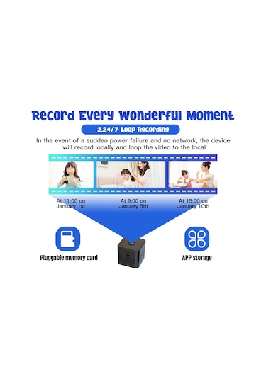 Xindoker 1080p Wifi Gizli İzleme Kamerası, Ev Güvenliği İçin Sesli Video, Hareket Algılama Ve Gece Görüşü, Akıllı Uzak Erişim Mini Kam