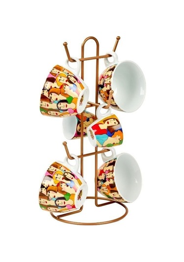 Edora Home 2'li Rose Mutfak Organizer Seti, Ayraçlı Kağıt Havluluk Ve 6 Kancalı Bardaklık - Metal Paslanmaz