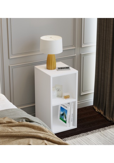 30 Cm Mdf Modern Beyaz Komodin Çok Amaçlı Yan Sehpa