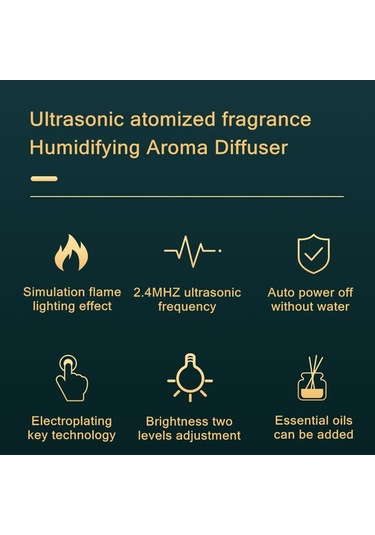 Sones Alev Aroma Difüzör Gece Lambası Nemlendirici