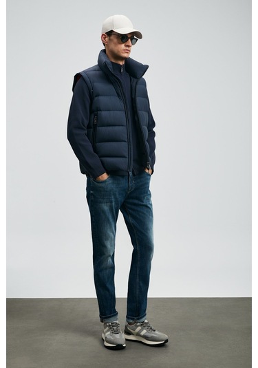 Lufian Erkek Lukas Spor Slim Fit Jean Pantolon 112200231 Mavi Mavi