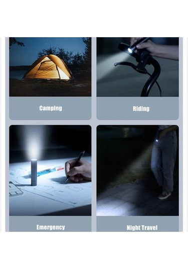 Gri Xiaomi Youpin Chao Led El Feneri Ultra Parlak Torch Şarj Edilebilir Kamp Işık Uzun Pil 3 Anahtar Modu Su Geçirmez Mini Gri