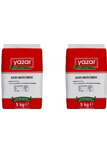 Yazar Sarı Mercimek 5 Kg x 2 Paket