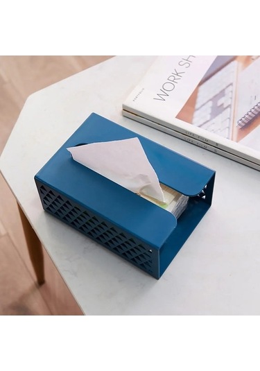 Createtech Yapışkanlı Raf Organizatörü Plastik Peçete Kutusu Mutfak Duvara Monte Depolama Beyaz Beyaz