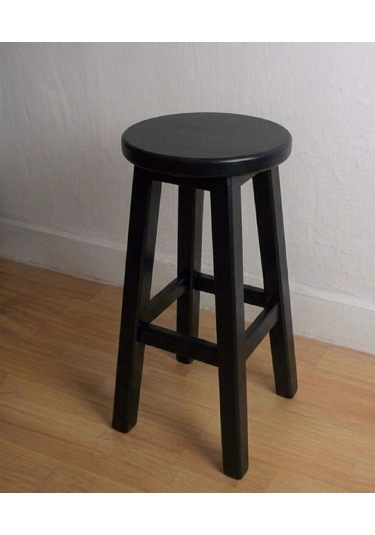 Ahşap Tabure 60 Cm / Arbrestore Siyah