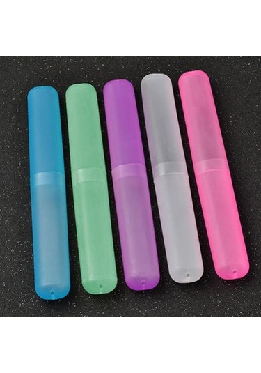 Beyaz Taşınabilir Seyahat Yürüyüş Kamp Diş Fırçası Tutucu Kılıf Tüp Koruyucu Kapak Kutusu Beyaz