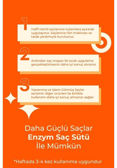 Enzym Cosmetıcs Kuru, Yıpranmış Ve Işlem Görmüş Saçlara Özel Saç Bakım Sütü Sprey 200 Ml