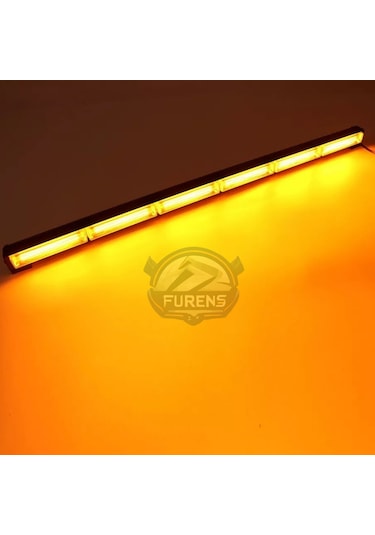 Turuncu Tepe Çakar Bar Led 90cm 12-24v Off Road Çekici Traktör İkaz Lambası Çakar 15 Modlu Siyah