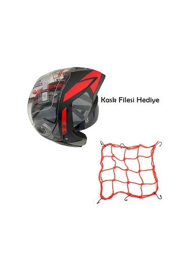 Jk20 Çene Açılır Güneş Vizörlü Kask Kırmızı