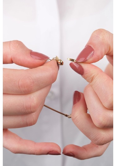 14 Ayar Altın İtalyan Zincirli Yıldızlı Bileklik Gold Sarı Altın