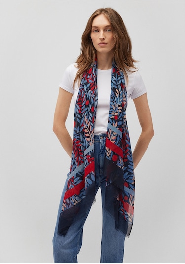 Mavi - Baskılı Şal 1912677-35307 Mavi