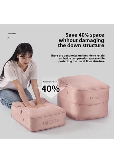 Reedark Büyük Boy Aynalı İpek Malzeme Yorgan, Yorgan Ve Down Ceketler İçin Kompakt Depolama Çantası Açık Kahverengi Diğer