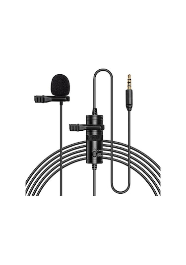 Ally 3.5 MM Universal Lavalier Kablolu Yaka Mikrofonu 6 Metre