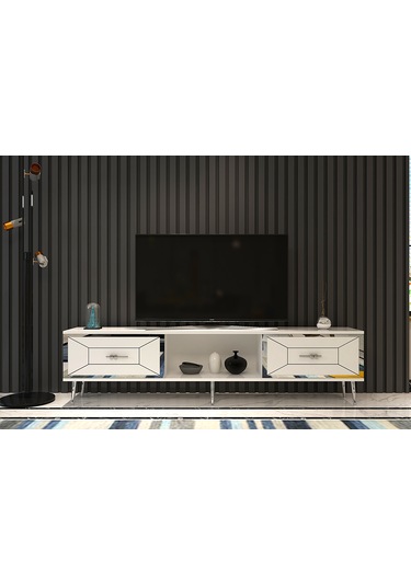 Arnoct Tv Sehpası Beyaz-gümüş