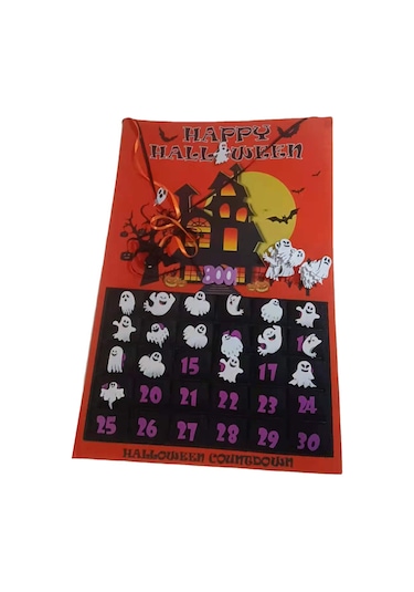 Cadılar Bayramı Advent Takvimi Çıkarılabilir Geri Sayım Takvimi Keçe  Takvimi Cadılar Bayramı Asılı