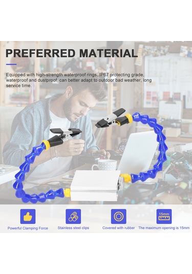 Yuntech01 Alüminyum Zırhli İki Kollu Fiksatör - Pcb Tamiri Ve Kaynak İşleri İçin Esnek Açı Ayarlı Tutucu