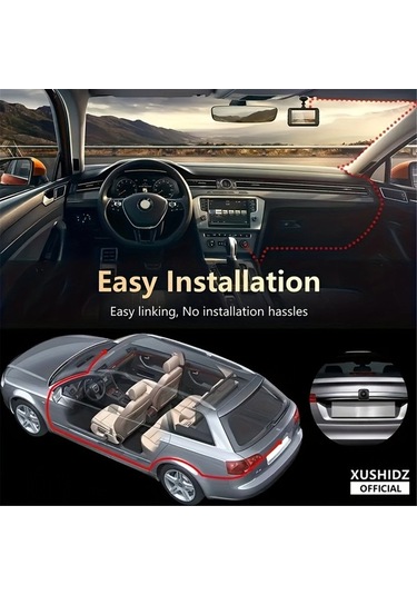 Fortunelane K801 Araç Kaydedici Wıfı 1080p Çift Kameralı Park Monitörü Geri Vurma Görüntüsü