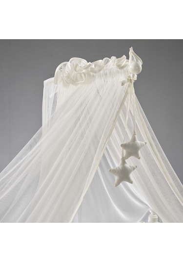 Meltem Kids Mondo Sallanır Ahşap Anne Yanı Beşik 60x120 cm (beyaz-motto ekru) Ekru