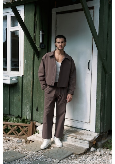 Sergio Düğmeli Kahve Erkek Pantolon Kahve