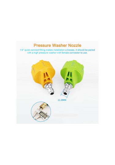 Kosona Ev İçin Çok Fonksiyonlu Yüksek Basınçlı Yıkama Makinesi Aksesuarı: Altı Farklı Açılı Doğrusal/şeritli Sprey, Hızlı Bağlantılı Sarı Nozzle