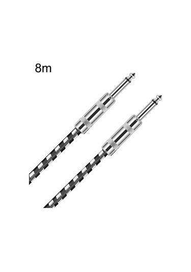 Sones 8m 2 Düz Başlı 6,35mm Gitar Kablosu Oksijensiz Bakır Çekirdekli Ts Büyük İki Çekirdekli Kablo