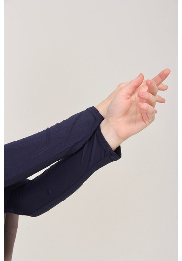 Likralı Kaymayan Kurtarıcı 1 Çift Tesettür Kolluk Lacivert