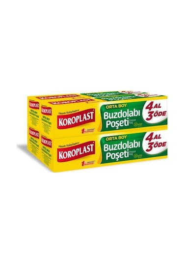Koroplast Orta Boy Buzdolabı Poşeti 80'li 4 Paket 24 x 38 CM