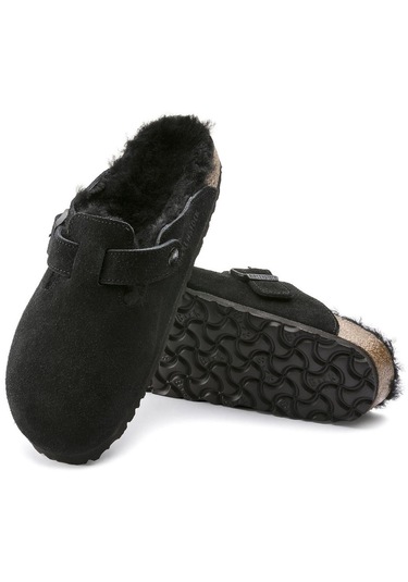 Birkenstock Boston Fell Vl Laf Kadın Ev Terlik Siyah 259883 Siyah