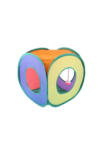 Kediler Çan Oyuncak Tüneli Kare Kediler Gökkuşağı Tüneli Katlanabilir Kedi Tüneli Kediler Oyuncak
