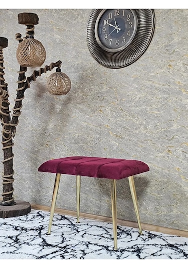 Gold Sivriltme Ayaklı 60 Cm Puf Bench - Puf - Bench - Oturak - Mu Çok Renki