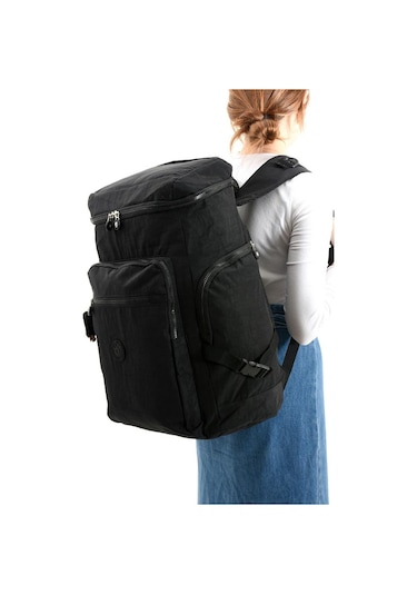 Unisex Dağcı Çantası Kamp Çantası Seyahat Çantası Hafif Klinkır Kumaş Outdoor Çanta 50 30 Cm Siyah