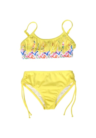 Endeep Kız Çocuk Püskül Detaylı Sarı Bikini Takımı Sarı