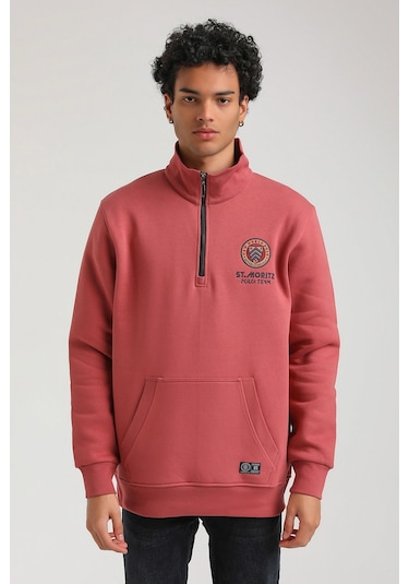 New World Polo Kestane Slim Fit Half-zip Sweatshirt 23fwm64064 - Kiremit