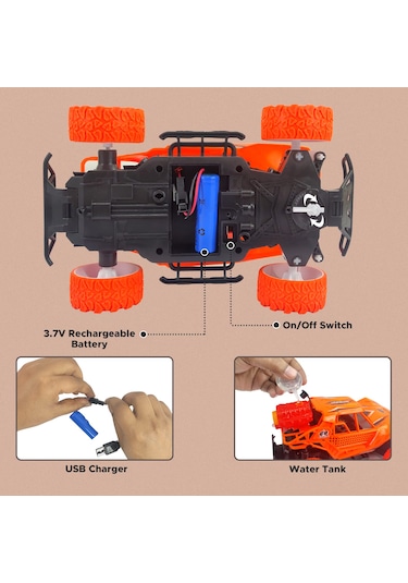 Mt66 Uzaktan Kumandalı Şarjlı Duman Atan Işıklı Jip Oyuncak Araba