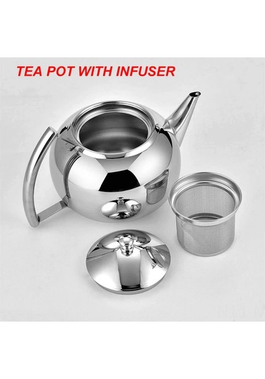 Mufunye 2 Litre Çelik Çaydanlık, Filtreli Demleme Sepeti, Tüm Ocak Tiplerine Uygun, Kuru Çay Ve Kahve İçin Isıtabilir Renkli