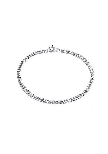 Curb Küba Link Zinciri Paslanmaz Çelik Bilezikler 23 Cm 9 İnç Altın - Gümüş