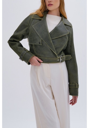 Valmenti Kadın Hakiki Deri Olive Deri Mont 616 Z-4011 Bn Derımont Sk24/25 Olıve Sarı