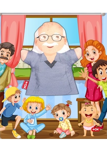 Tox Dede Aile Bireyleri Keçe El Kukla T337 . Eğitici Oyuncak