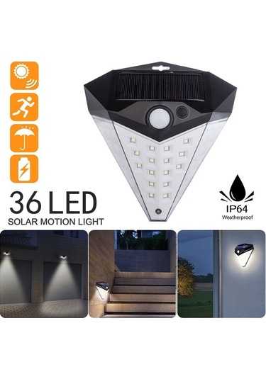 Cbtx Su Geçirmez Güneş Enerjisi Işığı 36 - Led İnsan Vücudu İndüksiyon Lambası Peyzaj Bahçe Duvar Lambası Diğer