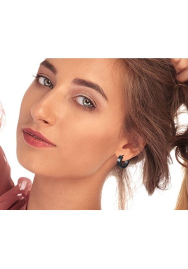 Hdmarketim 316 L Siyah Halka Çelik Küpe 5 MM Siyah