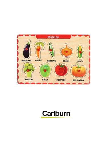 Özel Üretim Eğitici Öğretici Zeka Geliştirici Çocuk Ebeveyn Sebzeler Ahşap Tutmalı Puzzle